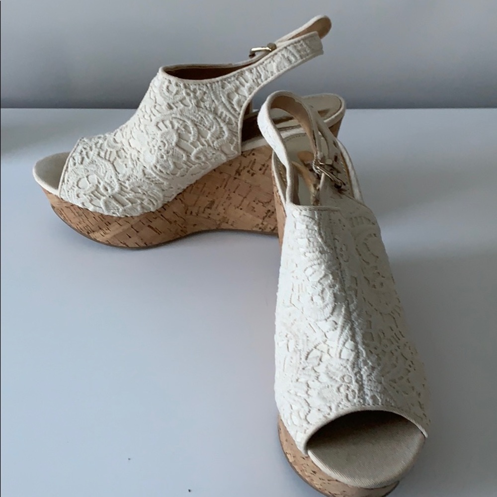 Lace Cork Wedges
